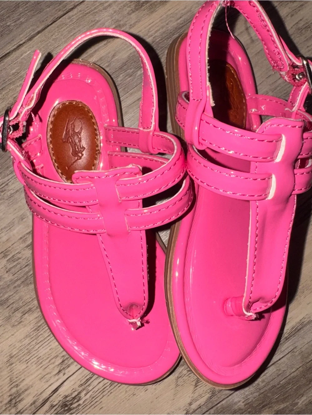 Polo by Ralph Lauren Girls Hot Pink T-Strap Sandals